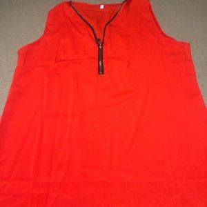 Red tank top with zipper